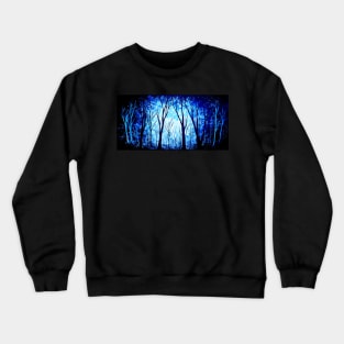 Minimal Black and Blue Forest Crewneck Sweatshirt